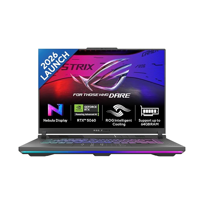 ASUS ROG Strix G16 (2026), AMD Ryzen 9 8940HX, RTX 5060-8GB, 16GB RAM (Upgradeable),1TB SSD, 2.5kg, FHD+,16"(40 cm), Win 11, M365 Basic(1Y),Office, Eclipse Gray, 2.5 Kg, G614PM-TS219WS,Gaming Laptop